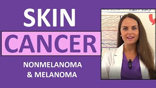 Skin Cancer Basal Squamous Cell Carcinoma Melanoma Actinic Keratosis Nursing NCLEX [upl. by Aihsemek]