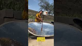 This is how they cook rice using sunlight 😲😲 freeenergy solar energy cooking [upl. by Hemphill]