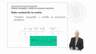 Valor actual renta perpetua prepagable y variable en progresión geométrica   UPV [upl. by Balf]