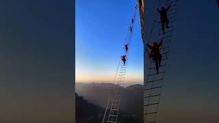 Zhangjiajie Qixing Mountain Sky Ladder Via Ferrata zhangjiajie china [upl. by Ardnoik]