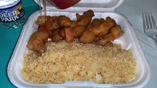 ASMR Sweet and Sour Chicken  Fried Rice eating soundsno talking [upl. by Emeric]