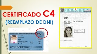 Cómo tramitar el Certificado C4 Certificado de DNI  Reniec por Internet [upl. by Jammin]