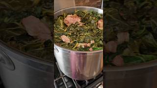 Cooking the best pot of Collard Greens [upl. by Ahsinom]