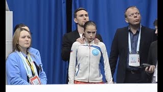 Алина Загитова готовится к выступлению ПП Чемпионат Европы 2018 [upl. by Arahsit]