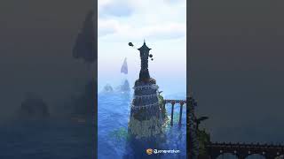 The Fantasy Tower with the Snake Wrapped Around the Mountain and Shining Comets  Minecraft [upl. by Humpage]