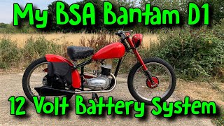 My BSA Bantam D1 12 Volt Battery Electrical System Electronic Ignition with Lighting [upl. by Terrell681]