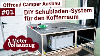 Schubladensystem für Kofferraum selber bauen  Offroad Camper Ausbau  Land Cruiser [upl. by Grinnell]