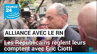 Alliance avec le RN  les Républicains règlent leurs comptent avec Eric Ciotti • FRANCE 24 [upl. by Yaner]