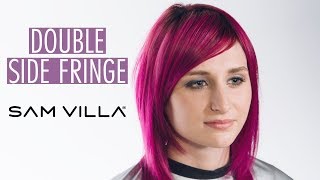 How to Cut Side Sweeping Bangs to Wear to Either Side  Double Side Fringe [upl. by Ellicott182]