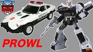 TRANSFORMERS AGE OF EXTINCTION PROWL NISSAN POLICE CAR WITH BLASTER TRANSFORMADOR [upl. by Ahsenac]