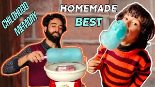 ahmad father makes cotton candy 🍭🍬  cotton candy recipe  food family [upl. by Ansilma]