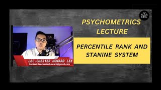 PSYCHOMETRICS LECTURE PERCENTILE RANK AND STANINE SYSTEM [upl. by Ayam883]