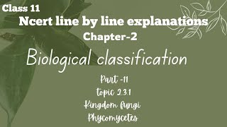 Kingdom fungi phycomycetes NCERT line by line explanation [upl. by Arramat140]