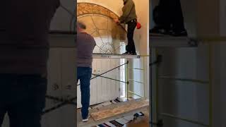 How to Install a Large Insulated Leaded Glass Transom Window into an Entryway [upl. by Amory]