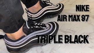 Nike Air Max 97 Triple Black Onfeet Review [upl. by Dwinnell]