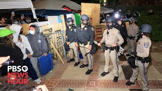 Violence erupts at UCLA police clear occupied building at Columbia as protests intensify [upl. by Ameyn]