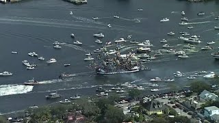 Timelapse of the Gasparilla pirate invasion [upl. by Alyhs59]