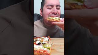 Greek style pizza mukbang pizza shorts [upl. by Oizirbaf894]