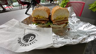 55 Star REVIEW Schnitzel Sandwich From Pumpernickels First Canadian Place Food Court Toronto [upl. by Rialb]