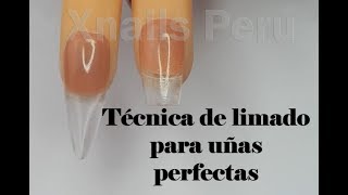 Técnica de limado para estructura de uñas Acrílicas o gel perfectas  Xnails Academy [upl. by Neddra]