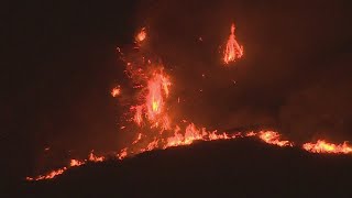 Fire rips through Saddleworth Moor following hottest winter days on record [upl. by Gerik431]