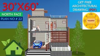 22 30X60 FEET EAST FACING VASTU HOUSE PLAN WITH CAR PARKING HINDI [upl. by Armando643]