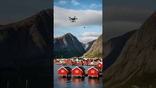 Lofoten Norway Cinematic Drone View shorts [upl. by Minica]