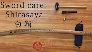 How to dismantle Japanese katana from Shirasaya 白鞘 [upl. by Erdreid65]