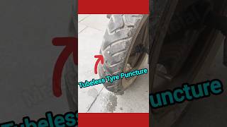 Tubeless Tyre Puncture Repair। Tubeless Tyre Puncture। tubeless tyre trending automobile [upl. by Enylhsa]