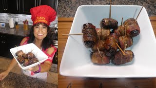 DATILES CON TOCINO EL MEJOR APPETIZER BACON WRAPPED DATES [upl. by Hullda]