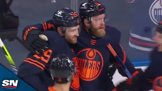 Oilers Leon Draisaitl Tees Up Mattias Ekholms OneTime Goal With Beautiful NoLook Feed [upl. by Aneehs]