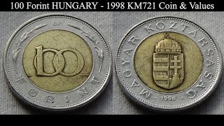 100 Forint HUNGARY  1998 KM721 Coin amp Values [upl. by Luby]