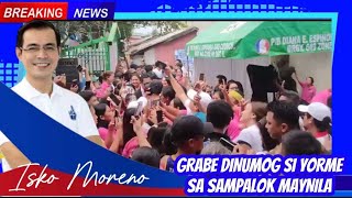 Namimigay ng pera si Isako Moreno tag 1000 sa Isang Daan katao grabe dinumog sa Sampalok Maynila [upl. by Alakcim]