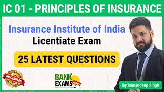 IC 01 Principles of Insurance  25 Repeated Questions  Licentiate Exam  By Raman sir [upl. by Eserahs]