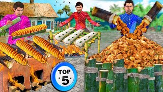 Bamboo Idly Chicken Fry Potato Chips Best Street Food Collection Videos Hindi Kahaniya Moral Stories [upl. by Phare]