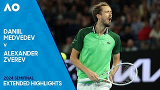 Daniil Medvedev v Alexander Zverev Extended Highlights  Australian Open 2024 Semifinal [upl. by Ardnasac]