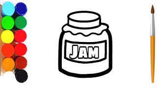 How to Draw a Jam For Kids Step by Step Coloring  Jam Drawing for Kids jam food drawingforkids [upl. by Ayaros]