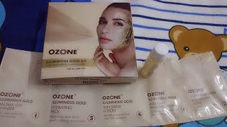 Ozone illuminious gold Facial kit Review how to use gold Facial kit goldfacialkit [upl. by Elleon]