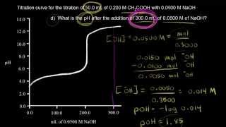 Titration of a weak acid with a strong base continued  Khan Academy [upl. by Grosmark319]