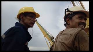 Replacing Deck crane slewing bearing buhayinterisland [upl. by Ellenahs804]