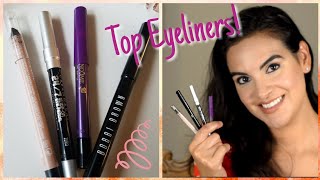 MY TOP 4 FAVORITE EYELINERS  WATERLINE PROOF [upl. by Joslyn]