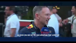 Christian Horner says quotI wouldve told him to give it backquot on Verstappen and Norris battle in COTA [upl. by Rabma123]