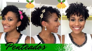 PENTEADOS PARA FESTAS CABELO CRESPO E CACHEADO CURTO [upl. by Enomad]