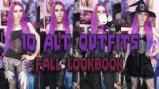 Fashion Lookbook 10 Alt Goth Style Outfits 🦇 Spooky Fall Outfit Inspiration 🍂 [upl. by Ahsinnek]