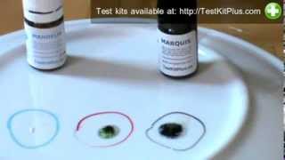 Ecstasy MDMA Test Kit Demo  Reactions With Three Tests Marquis Mecke Mandelin [upl. by Aryc]