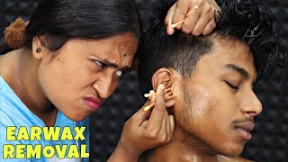 Ear Cleaning amp Massive Earwax Removal by Barber Girl Pakhi  Head Massage amp Neck Cracking  ASMR [upl. by Baler]