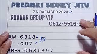 PREDIKSI SIDNEY KAMIS 07 NOVEMBER 2024  RUMUS EKOR SYDNEY JITU HARI INI  bocoran sidney hari ini [upl. by Feerahs]