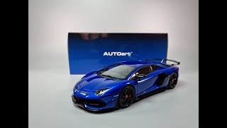 AUTOART Lamborghini Aventador SVJ Blu NethunsMetallic Blue [upl. by Aikem]