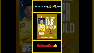 Chennai Super Kings Complete Team for IPL 2025  CSK Complete Squad IPL 2025  factsmaavalite [upl. by Eille]