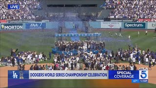 Dodgers celebrate World Series victory at Dodger Stadium [upl. by Sigfrid862]